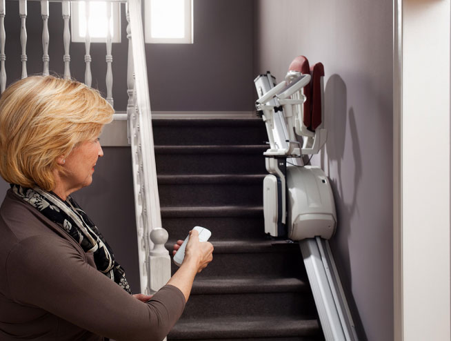 straight stairlift installed