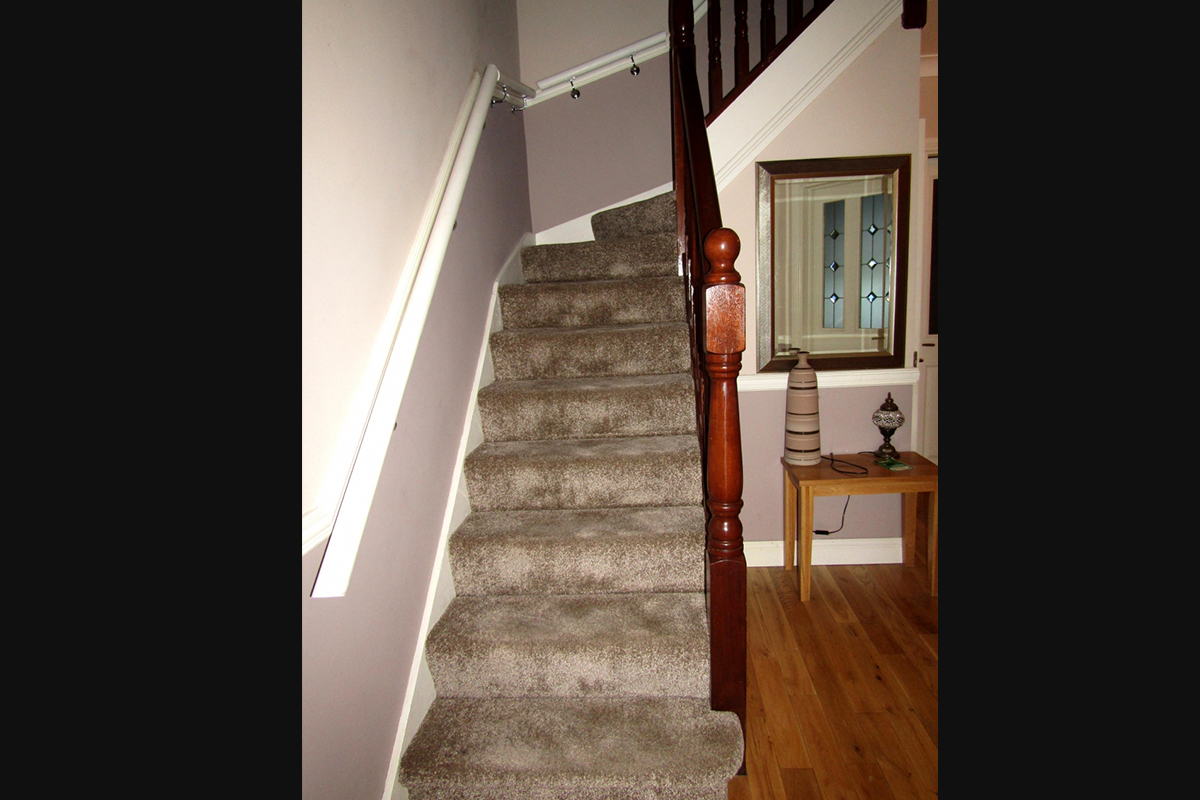 Before the stair lift installation for a narrow stairs