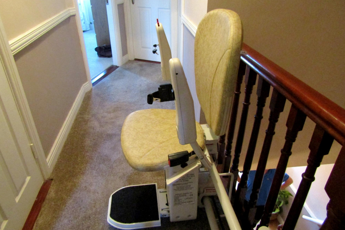 Newly installed stair lift by stair lift experts in Dublin