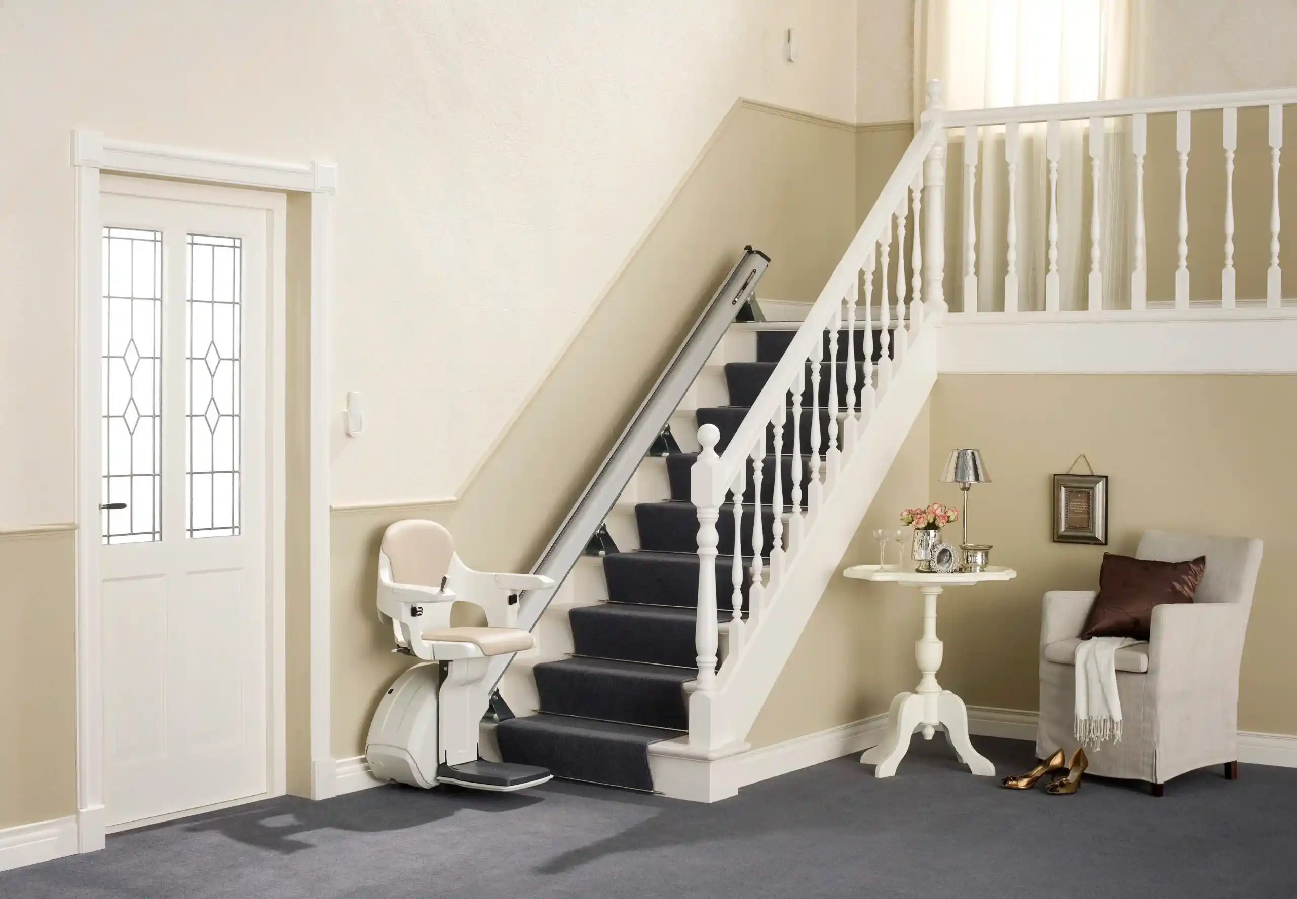 woman sitting on Straight Reconditioned Stairlifts seat
