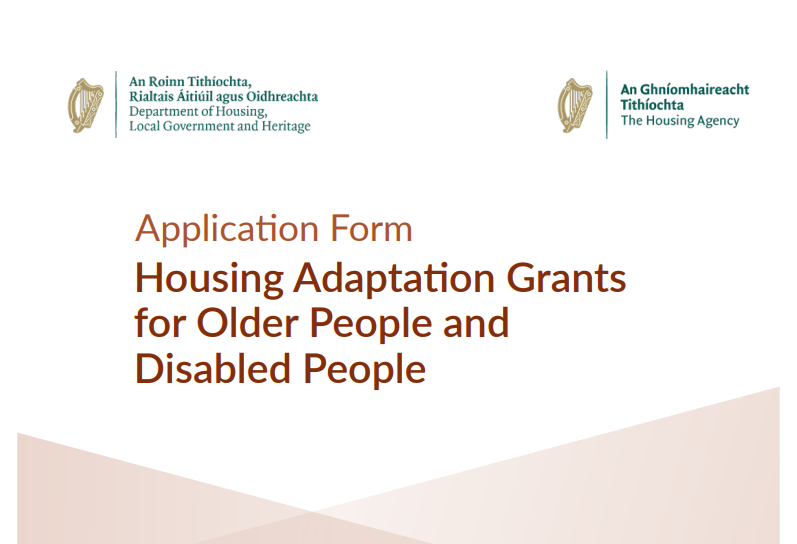 application form housing adaptation grants for older people
