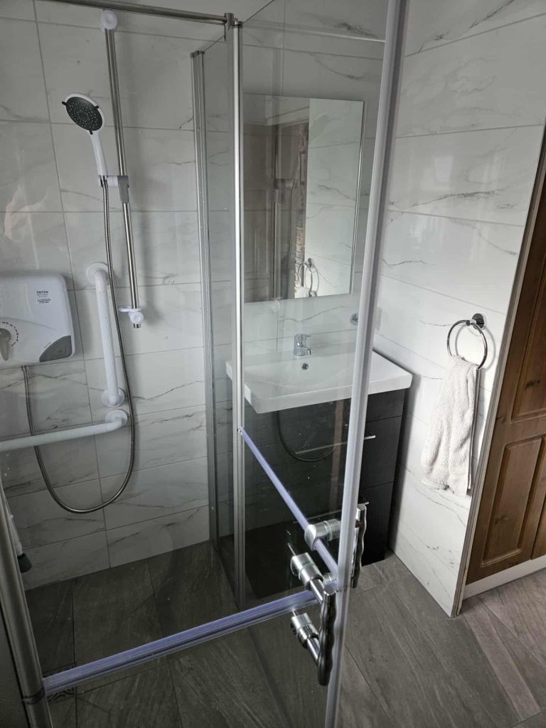 Newly installed level access shower & toilet aids in Bray, North Wicklow