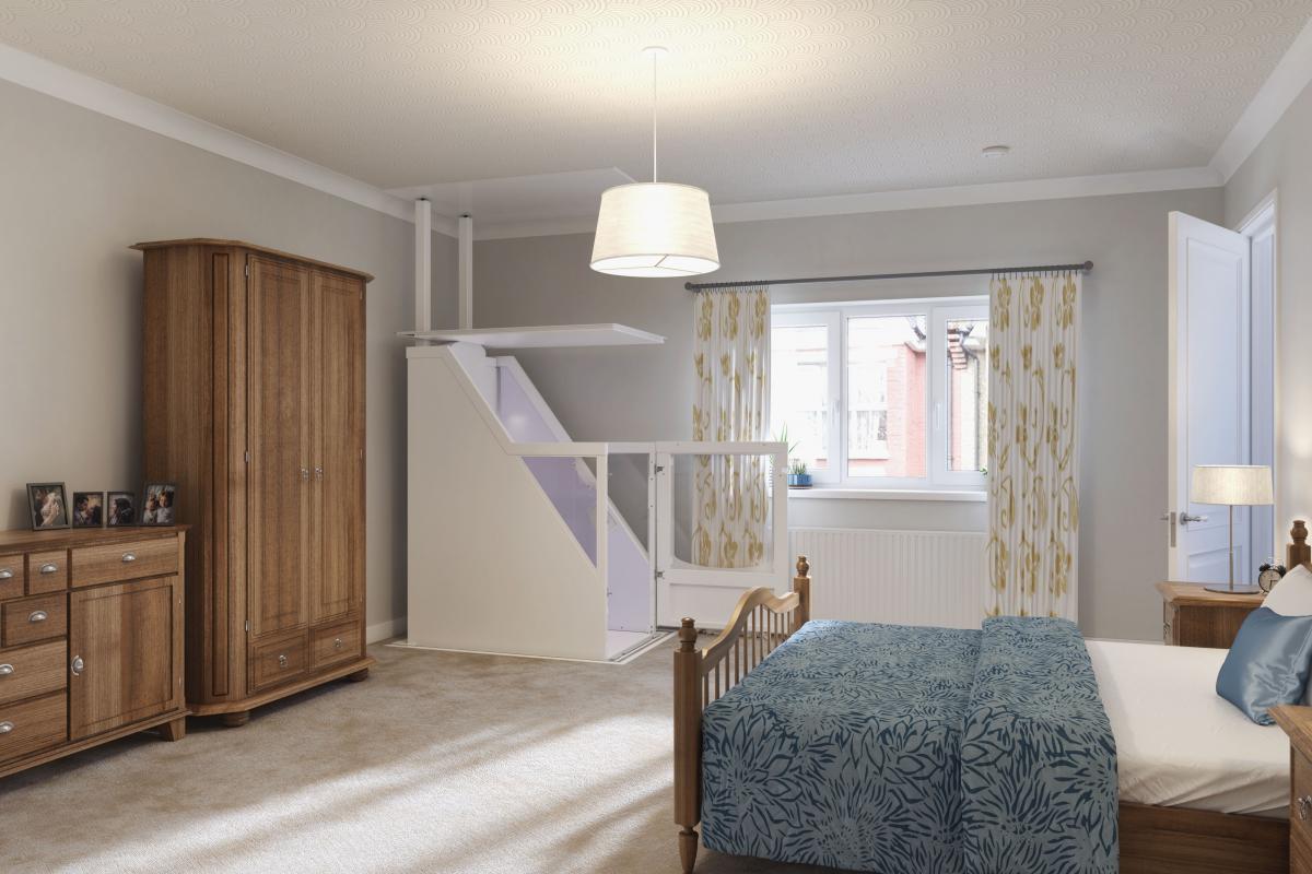 Wessex VM Through โ Floor Open Home Lift in bedroom