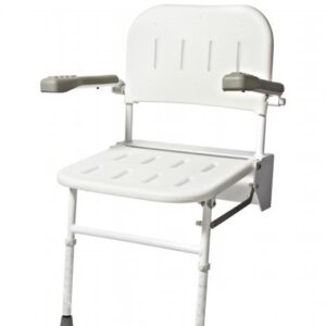 Wall Mounted Shower Seat with Back, Arms & Legs