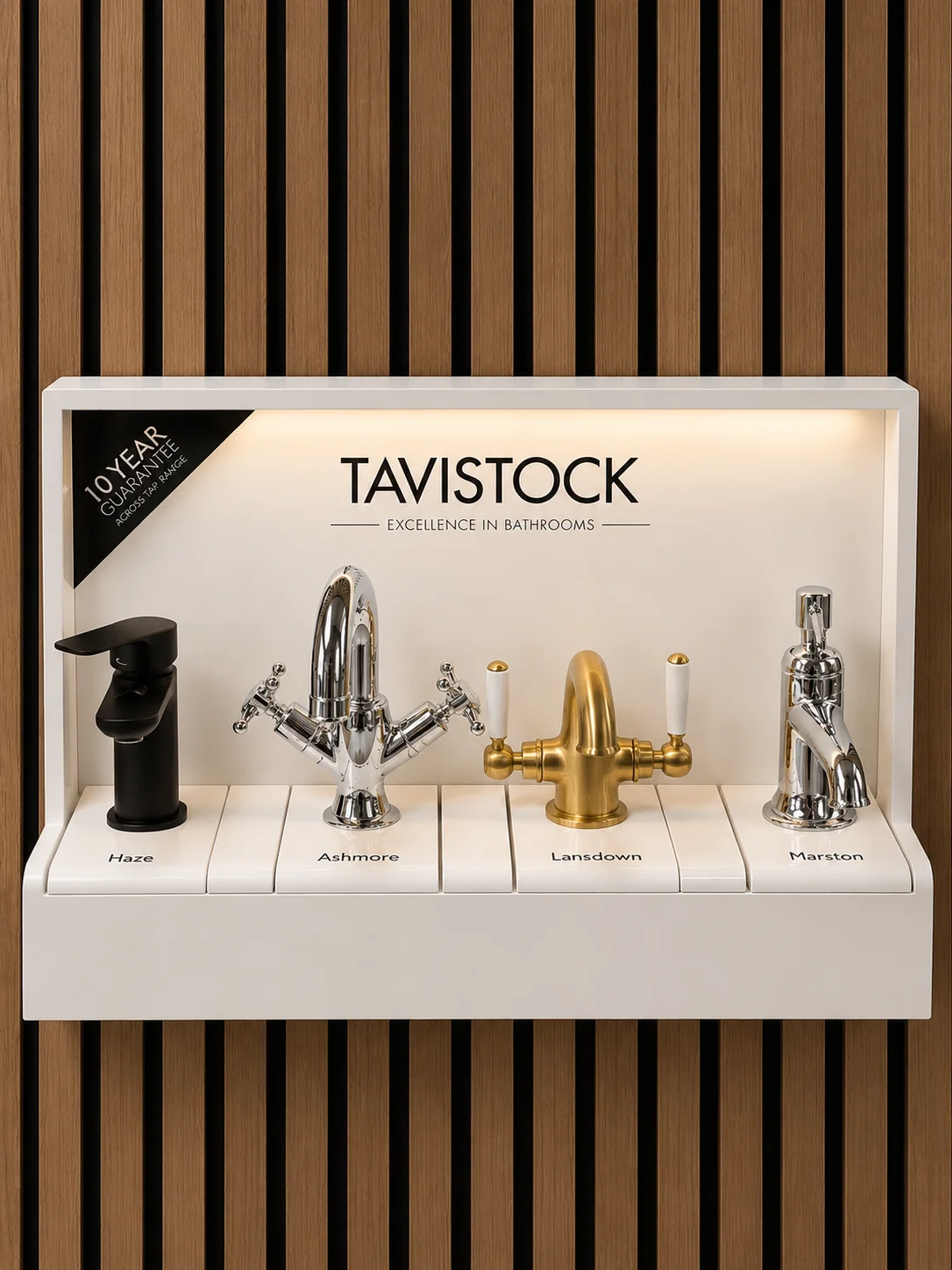 Tavistock traditional basin tap display including Haze, Ashmore, Lansdown and Marston