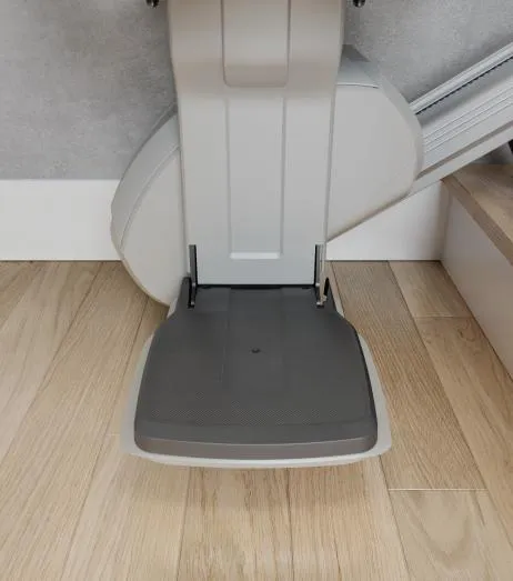 Large non-slip footrest on a HomeGlide stairlift